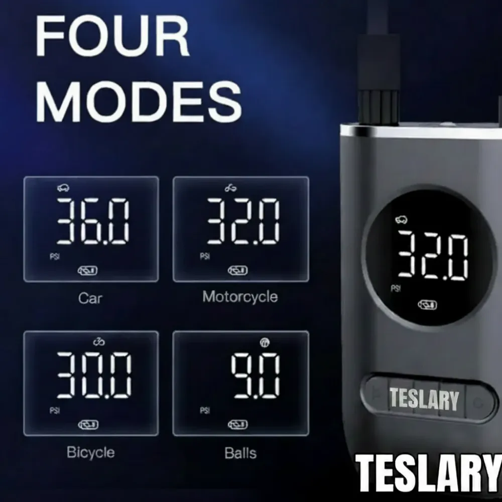 Bærbart batteridrevet dækkompressor til Tesla, BYD, MG & andre EV'er