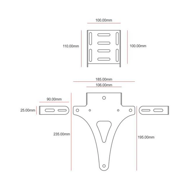 C-Racer Universal haleholder til motorcykelnummerplade No1
