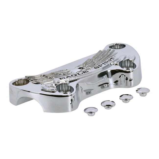 Eagle Spirit One Piece Riser Top Clamp Chrome til Harley