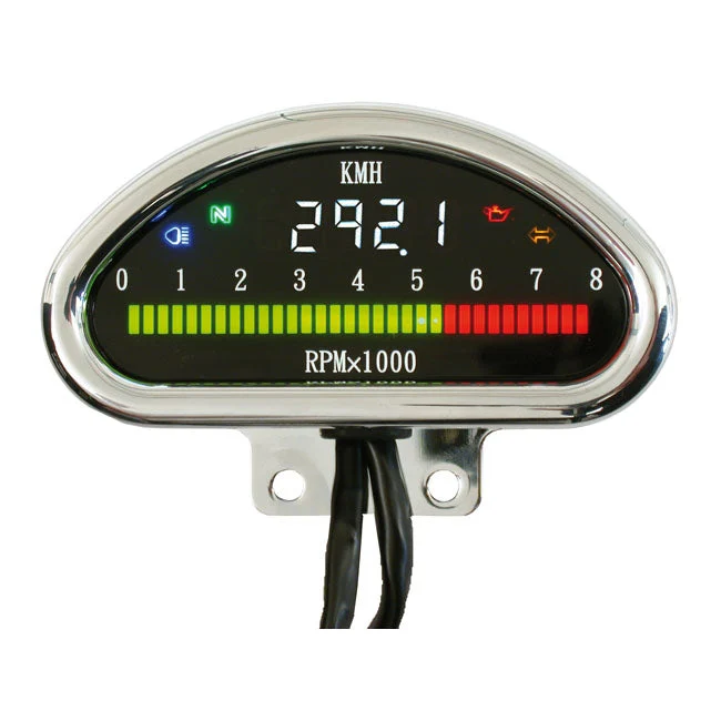 Elektronisk speedometer MC CNC aluminium krom