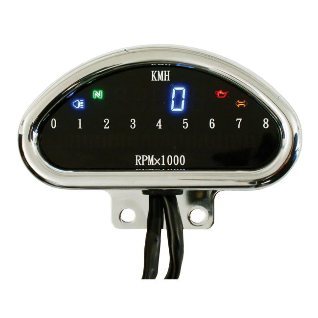 Elektronisk speedometer MC CNC aluminium krom