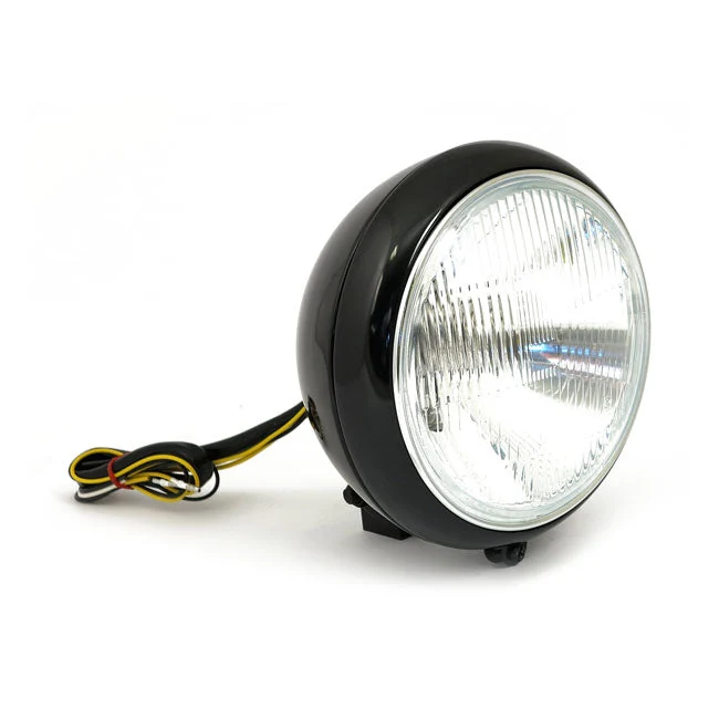 Forlygte 7" Harley FL Style Sort FLST 86-17