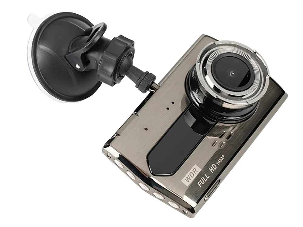 Full HD Bilkamera med 4" LCD-skærm og 2 kamera (Foran og bakkamera)