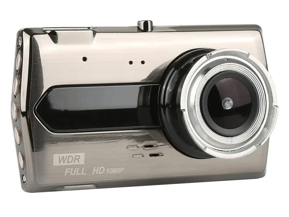 Full HD Bilkamera med 4" LCD-skærm og 2 kamera (Foran og bakkamera)