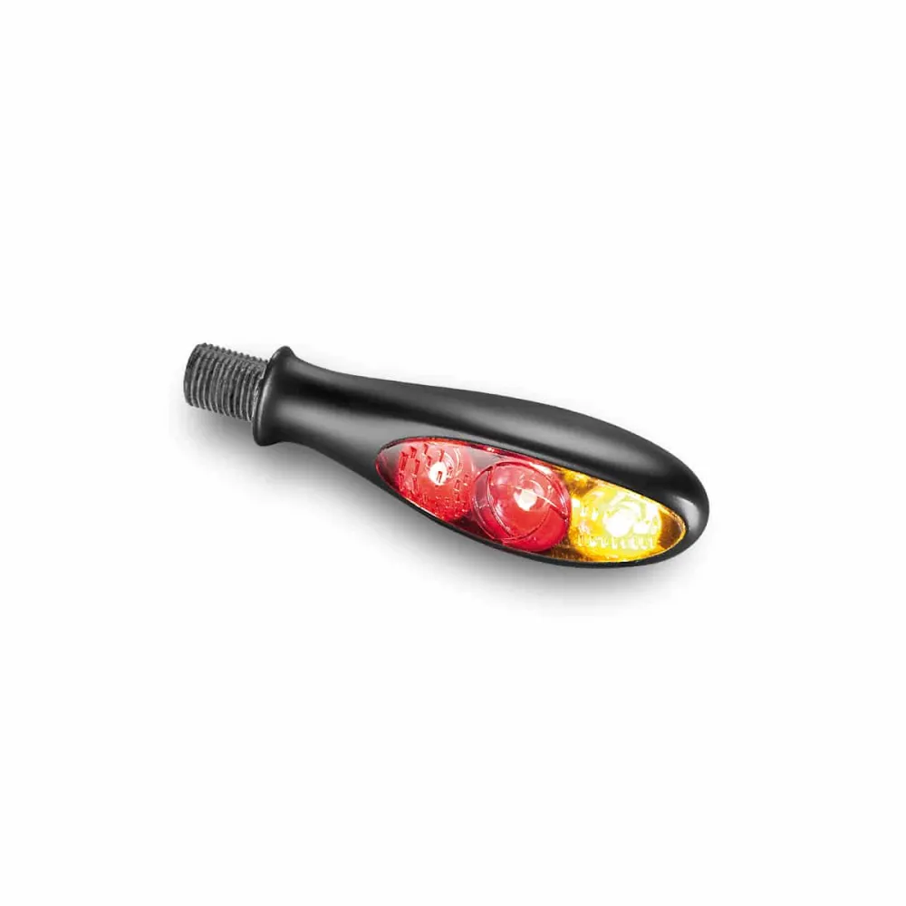 Kellermann Micro S DF Dark 3 i 1 Mini LED motorcykel baglygte / blinklys