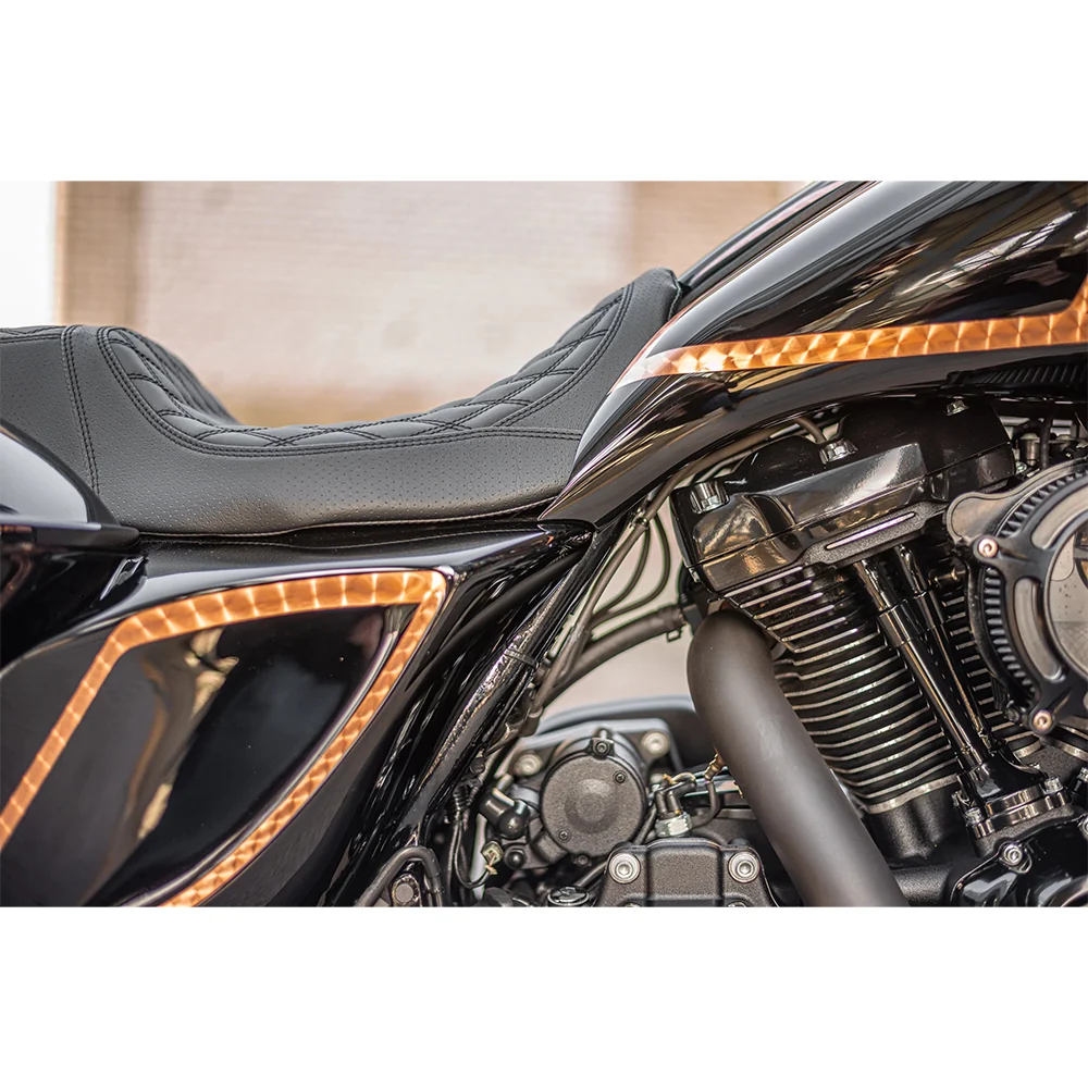Killer Custom Flow 2 Stretched Gas Tank & Side Cover Kit Touring 09-13