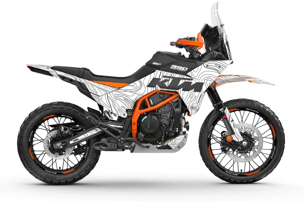 KTM 390 Adventure R / X DEKOR - "Topography" (Hvid)