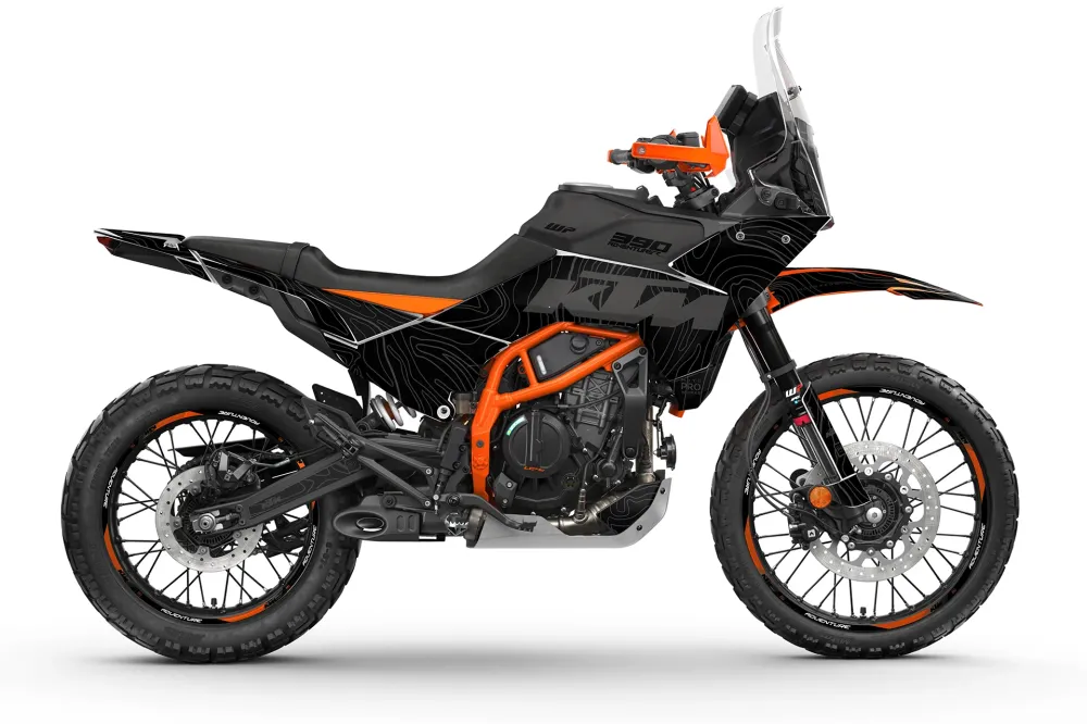 KTM 390 Adventure R / X DEKOR - "Topography" (Sort)