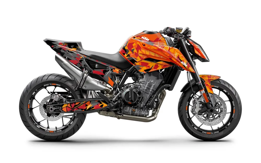 KTM 790/890 Duke DEKOR - "Flake" (Orange/Sort)