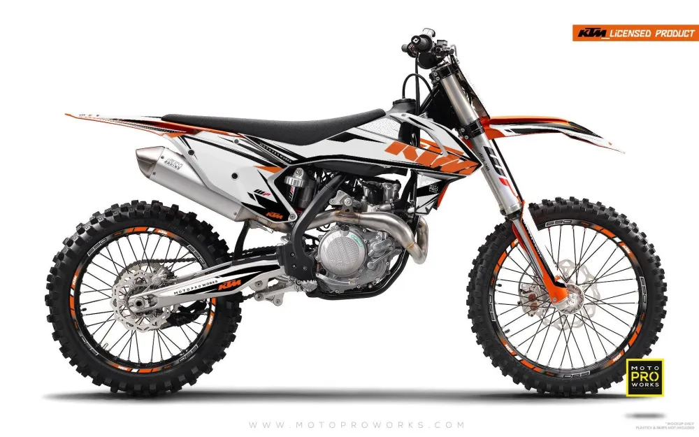 KTM EXC/SX/XC DEKOR - "KANT" (hvid)