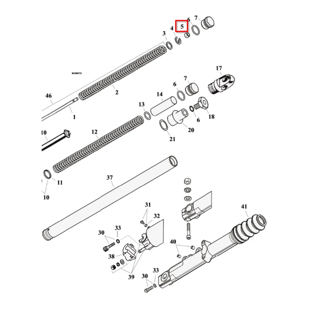 Låsemøtrik Patron Forgaffel XL1200X, XL883N/1200NS 16-21; XL1200C/NS, 883L 18-20