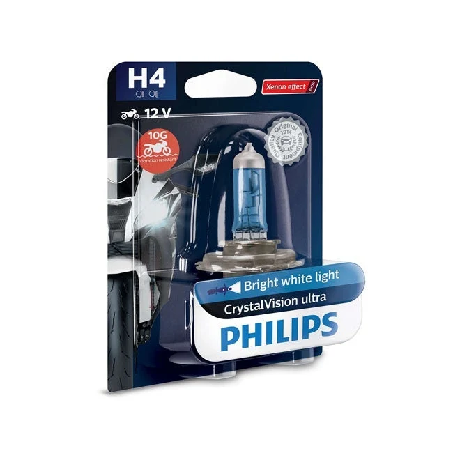 Philips CrystalVision Ultra Moto forlygtepære H4 55/60W