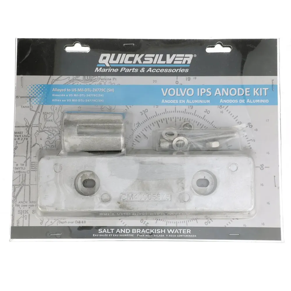 Quicksilver, Aluminium anodesæt, 8M6008012, Til Volvo IPS sterndrives