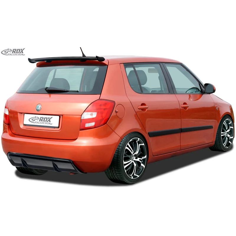 RDX Racedesign, Rear bumper skirt 'Diffusor', passer til Skoda Fabia II HB (5J) 2007-2014 (ABS glossy black)