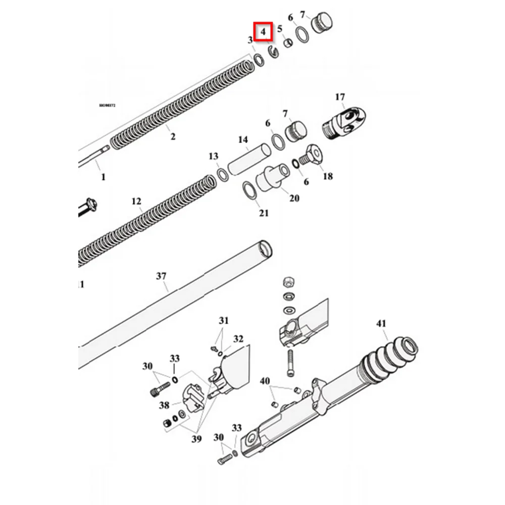 Sædepatron Forgaffel XL883N 16-21; XL1200NS 18-21; XL883L, 1200C 18-20