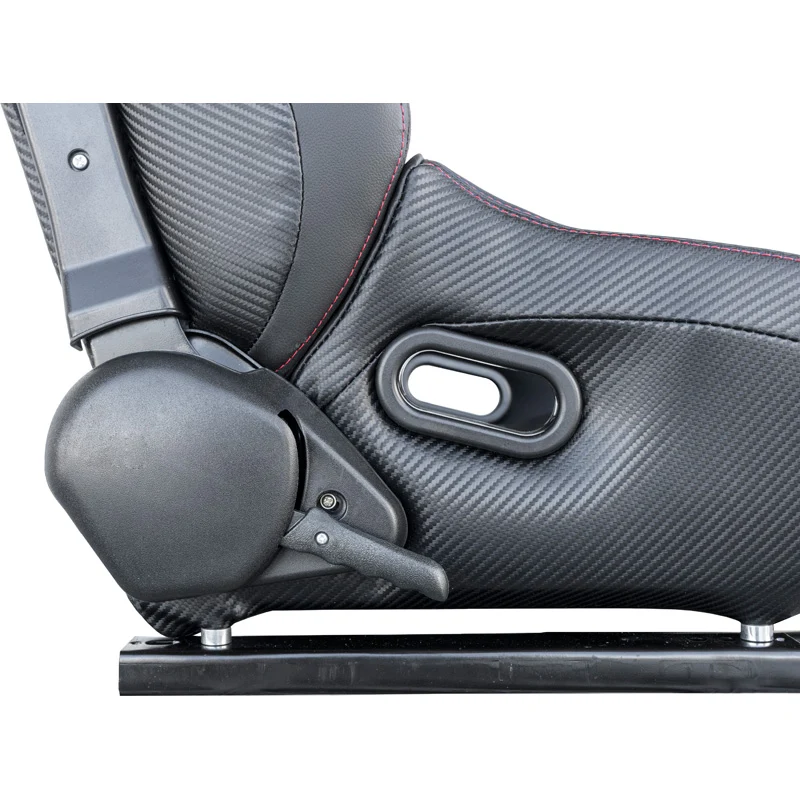 Simoni Racing, Sportssæde Emerson - Sort Ecoleather - Venstre Reclinable - inkl. Slidere