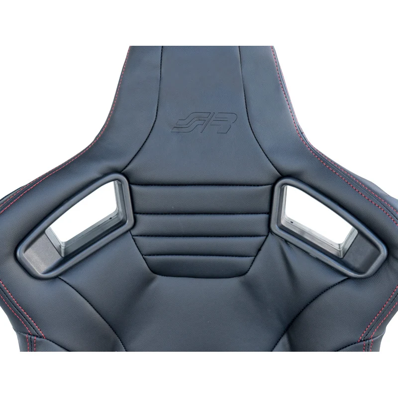 Simoni Racing, Sportssæde Emerson - Sort Ecoleather - Venstre Reclinable - inkl. Slidere