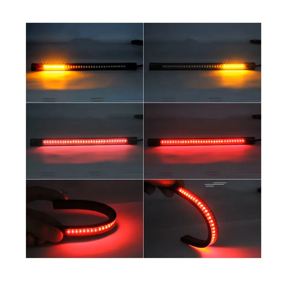 SMP 3 i 1 LED-motorcykelbaglygte / blinklys fleksibel strimmel
