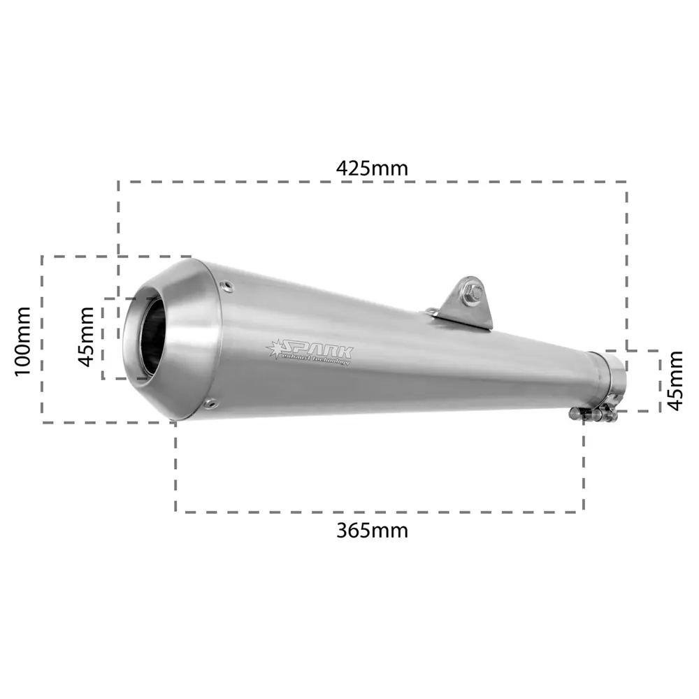 Spark Classic Style Rustfrit Stål Universal Motorcykel Slip-On Lyddæmper