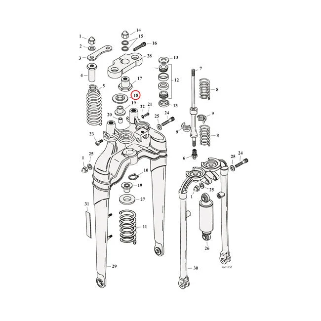 Spring Cup Rebound Spring Softail Springer FXST 88-06; FLSTS 97-09