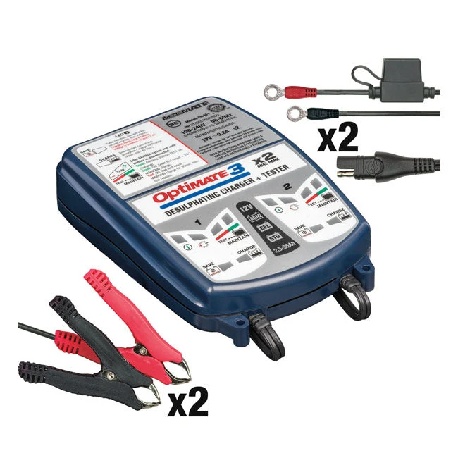 TecMate Optimate 3 X 2 12V batterioplader