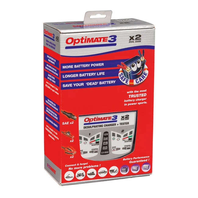 TecMate Optimate 3 X 2 12V batterioplader