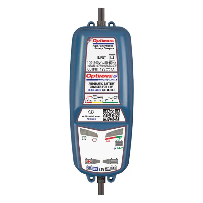 TecMate Optimate 5 12V Start-Stop & Deep Cycle-batterioplader