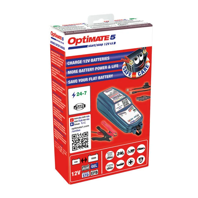 TecMate Optimate 5 12V Start-Stop & Deep Cycle-batterioplader
