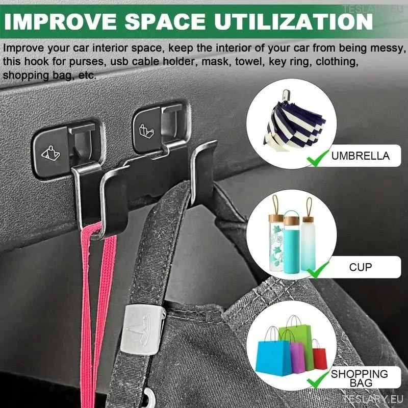Tesla Model Y Trunk Semi Hidden Hook & Organizer