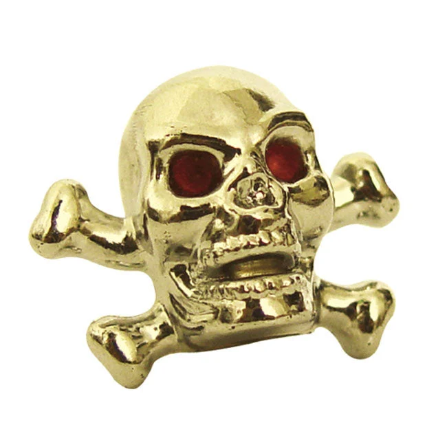 Trik Tropz Ventilspindelhætter Skull Head Guld