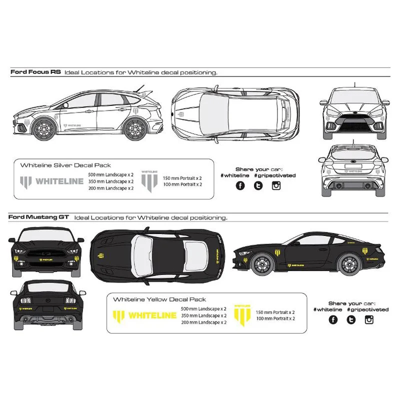 Whiteline, Whiteline, Decal Kits 10 Pk White