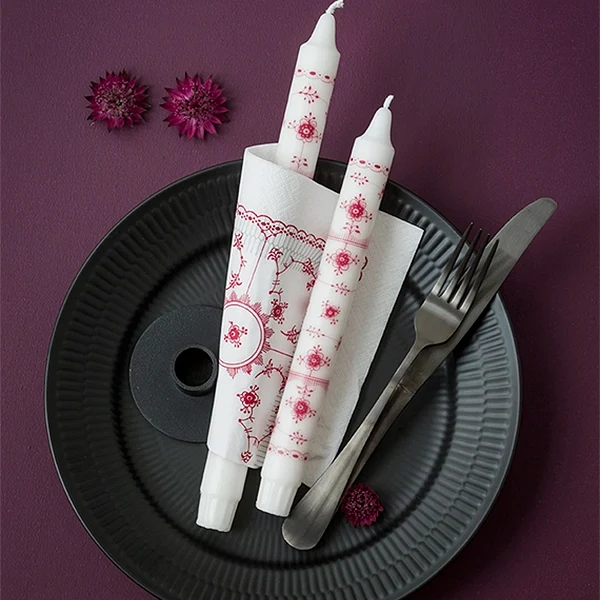 4 stk Musselmalet vivid - ruby red