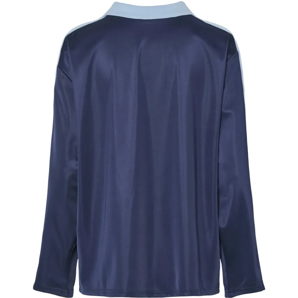 PIECES dame polo PCGRACE - Maritime Blue Cashmere azure stripe Xs