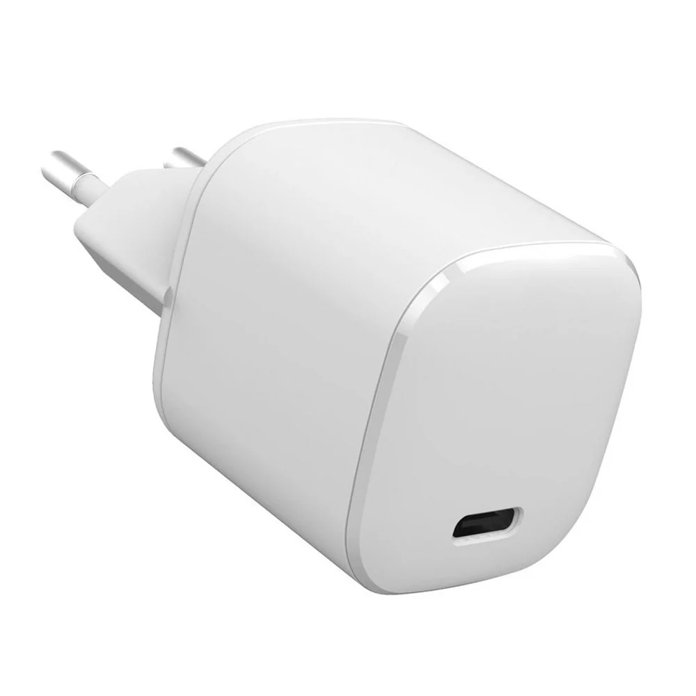 eSTUFF INFINITE 20W Vægoplader m. PD USB-C-PORT - 100% Genbrugsplastik - Hvid