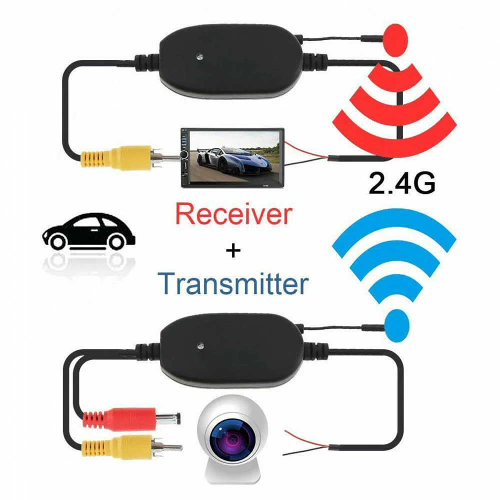 2,4 GHz trådløs sender modtager til bagvendt kamera bagfra