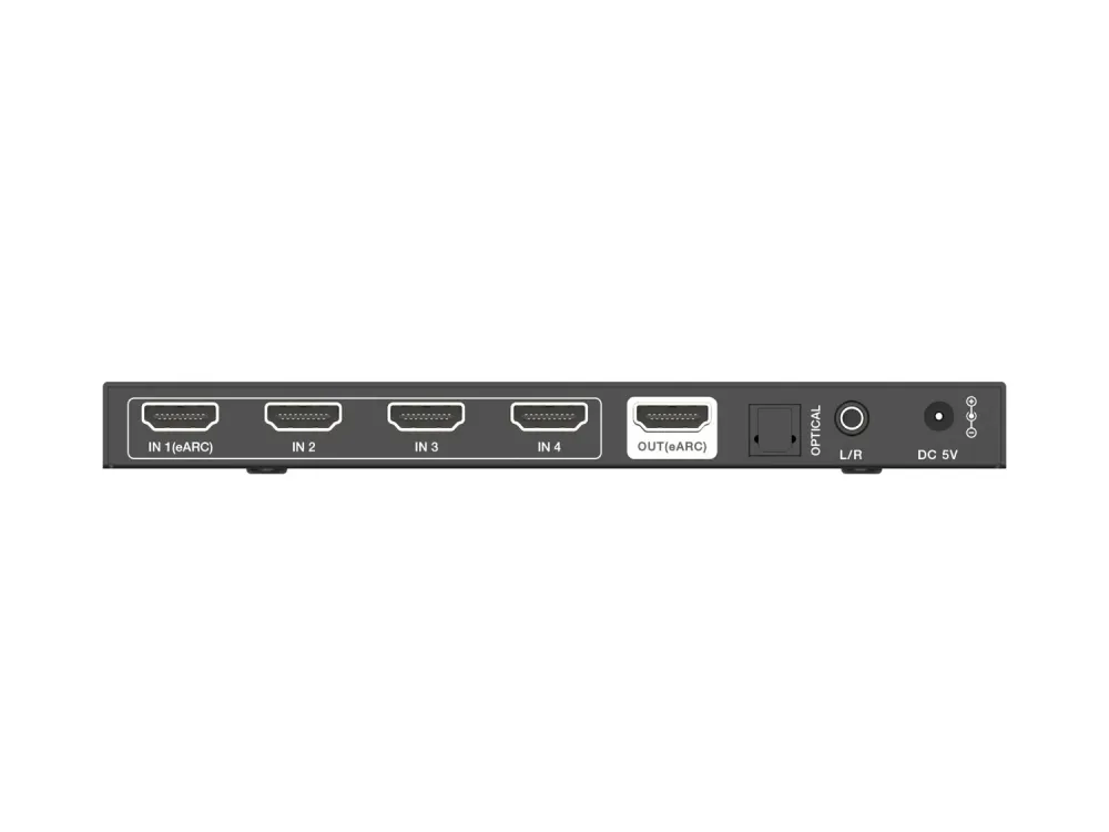 NÖRDIC 8K HDMI 2.1 eARC/ARC Switch og Extractor 4 til 1 Optisk SPDIF & Stereo CEC HDR Dolby Atmos, True HD, Led Plus, DTS-...