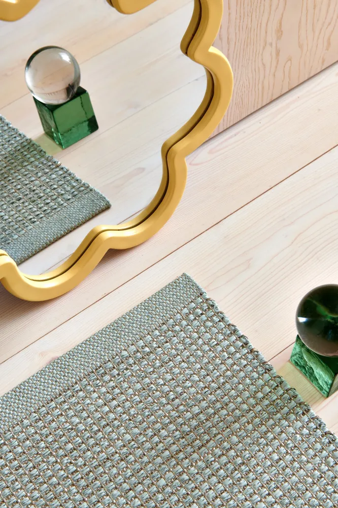 Pappelina EMM Gulvtæppe - Sage/Linen Metallic