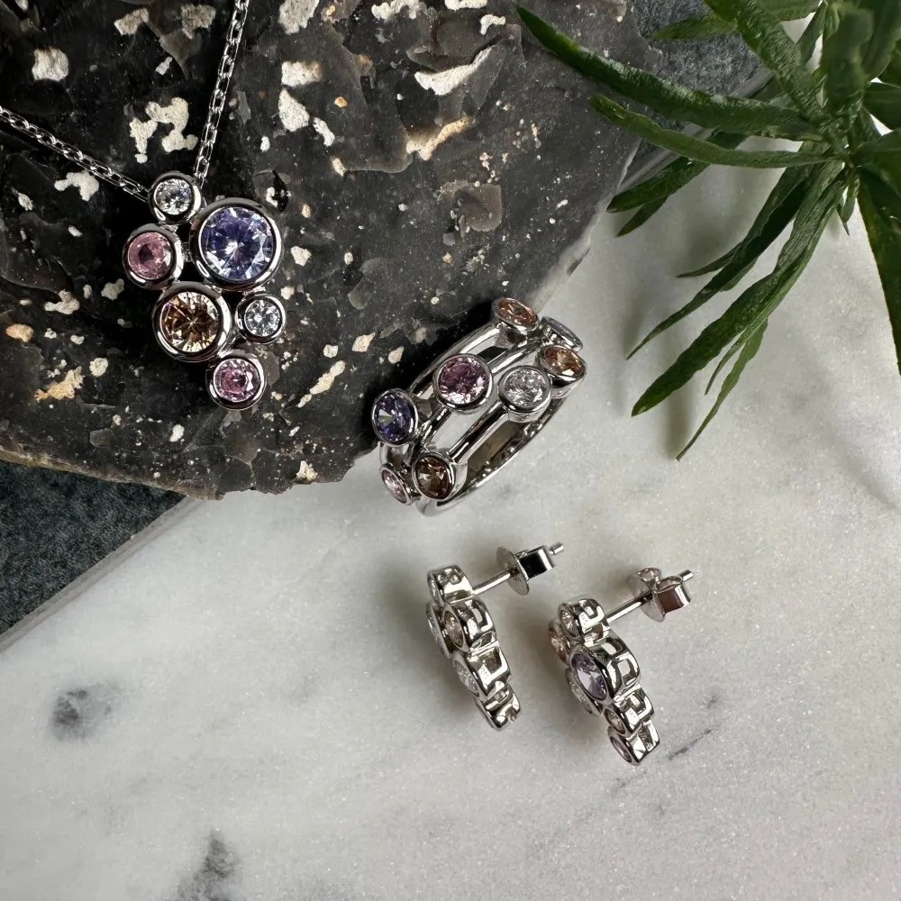 Øreringe Miriam Color - Sterling Platinum