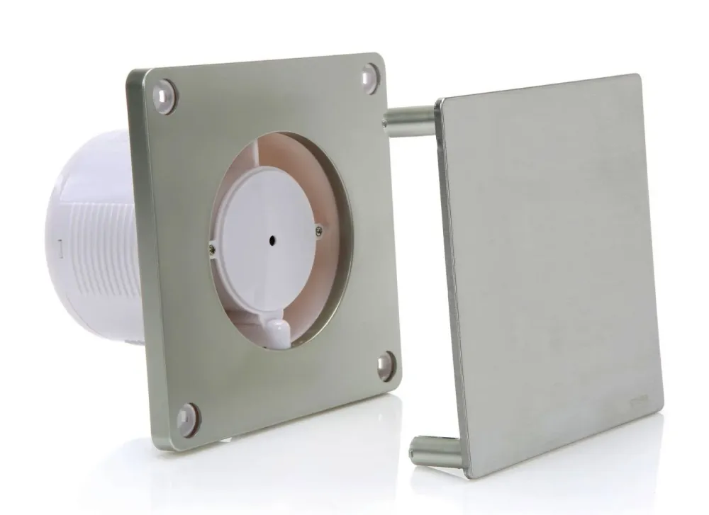 STERR BFS100H-S - 100 mm Badeværelsesventilator, med fugtighedssensor, 90 m³/h, Sølv