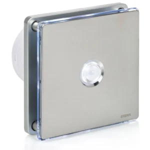 STERR BFS100LP-S - 100 mm Badeværelsesventilator, LED + Bevægelsessensor, 90 m³/h, Sølv
