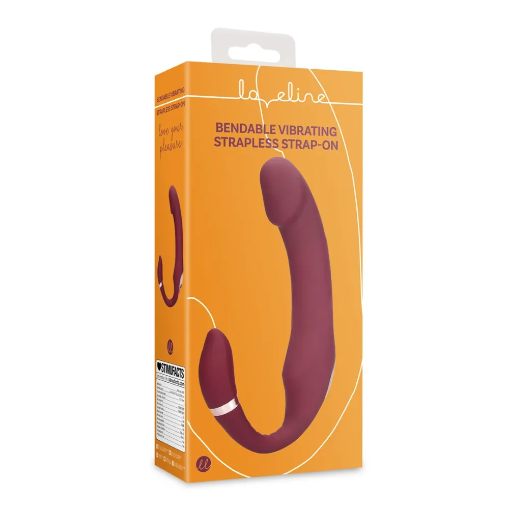 Bøjelig vibrerende stropløs strap-on - Merlot Grape