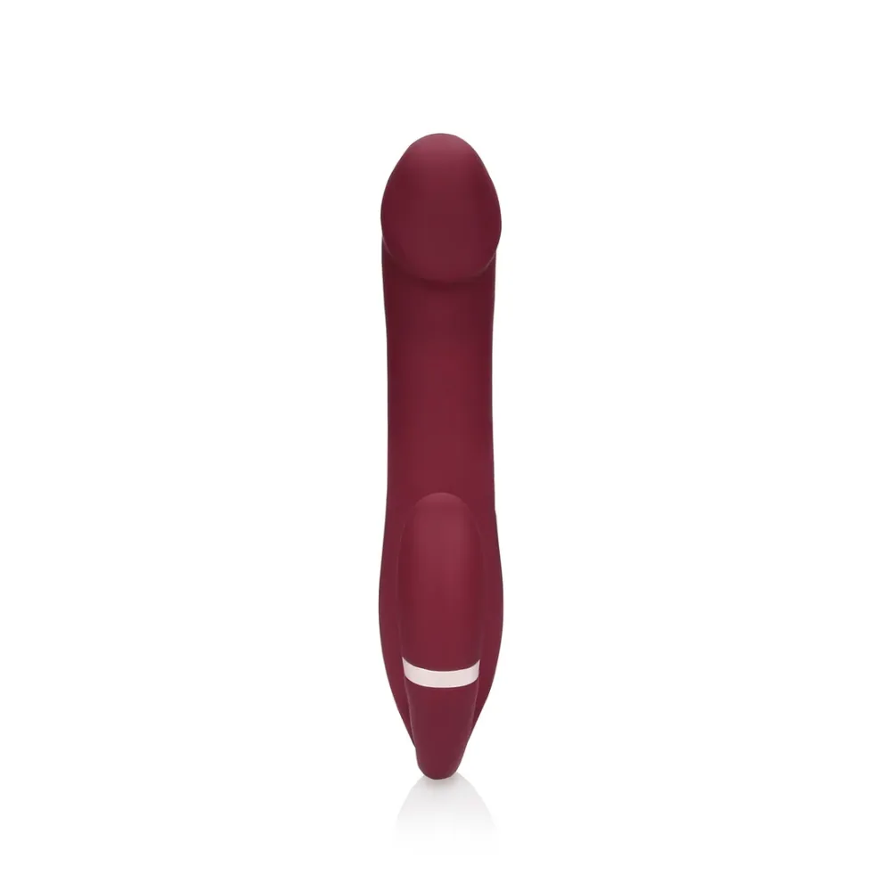 Bøjelig vibrerende stropløs strap-on - Merlot Grape