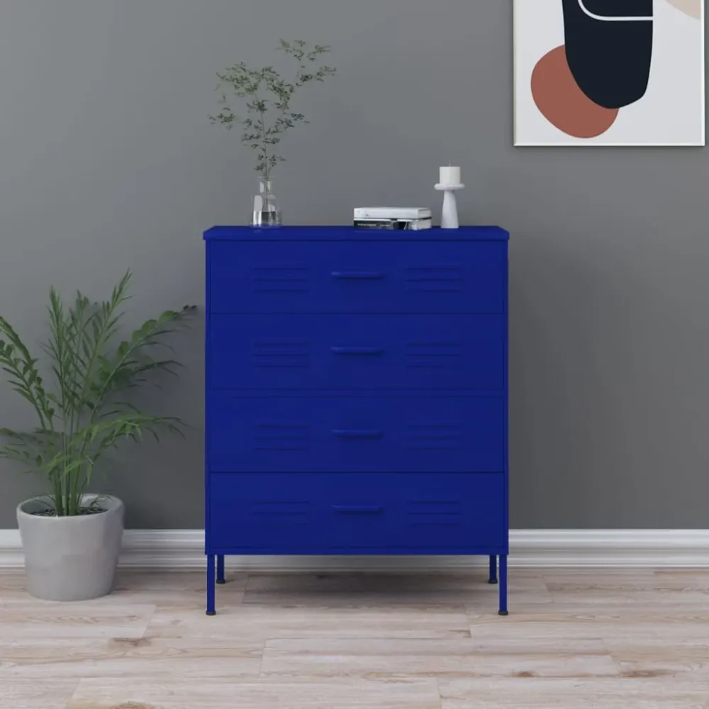 kommode 80x35x101,5 cm Marineblå