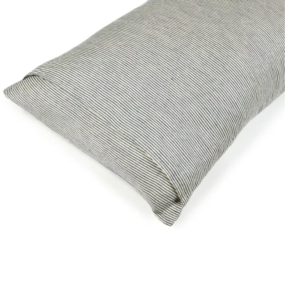 Pudebetræk Hør Workshop Stripe 50x75 cm - Marineblå