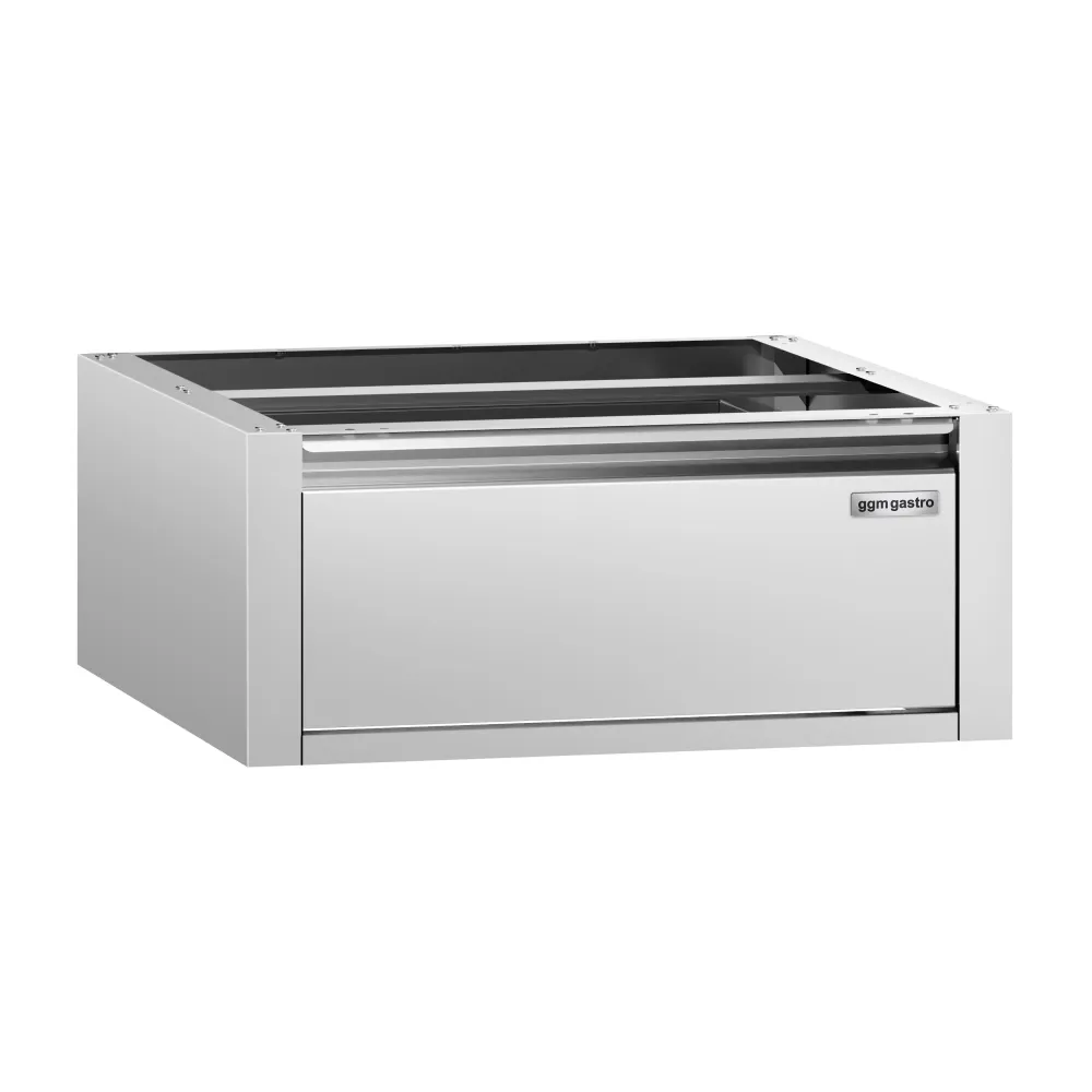 Rustfrit enkeltskuffe HIGH-END - 0,4 m - underbygningsmodul til Stålbord 800 dybt