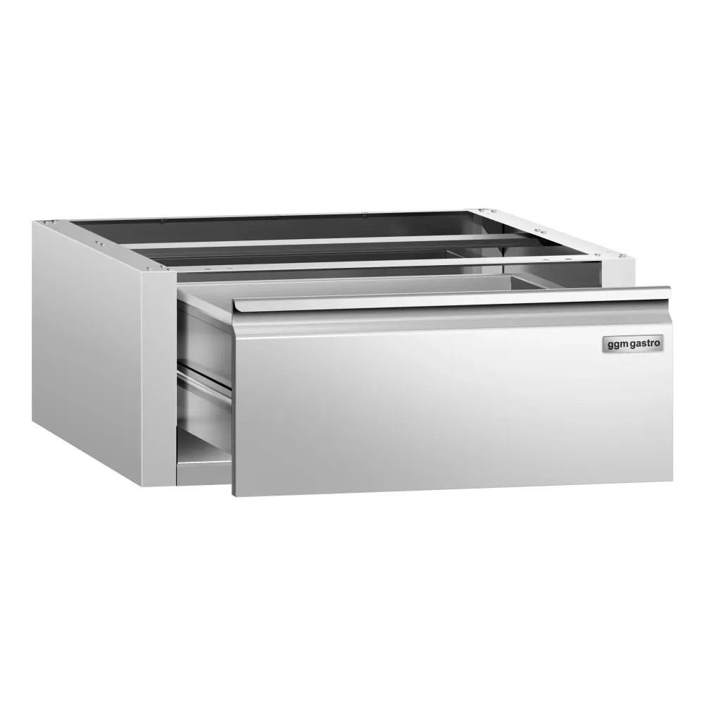 Rustfrit enkeltskuffe HIGH-END - 0,4 m - underbygningsmodul til Stålbord 800 dybt