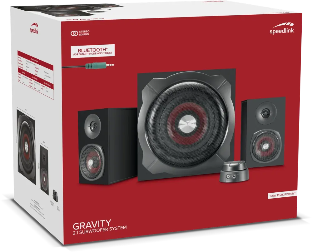 SpeedLink GRAVITY 2.1 Subwoofer System, black
