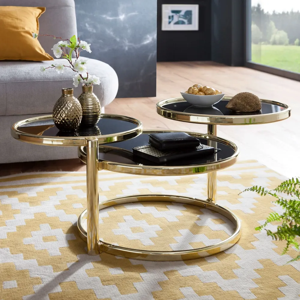 Susi Sidebord Af Metalglas - Guld