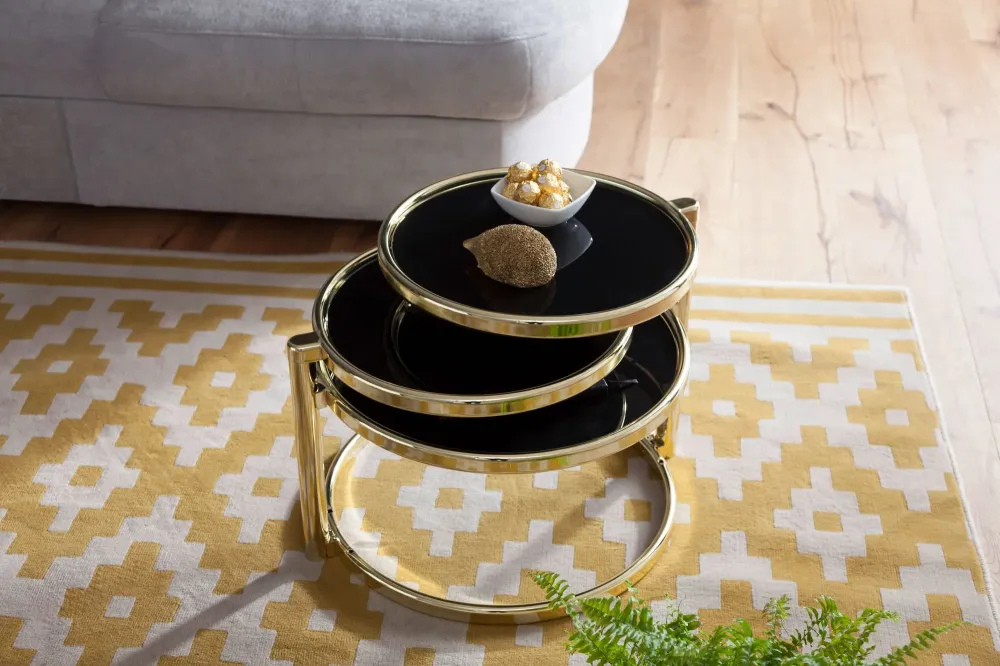 Susi Sidebord Af Metalglas - Guld