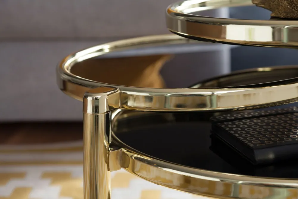 Susi Sidebord Af Metalglas - Guld